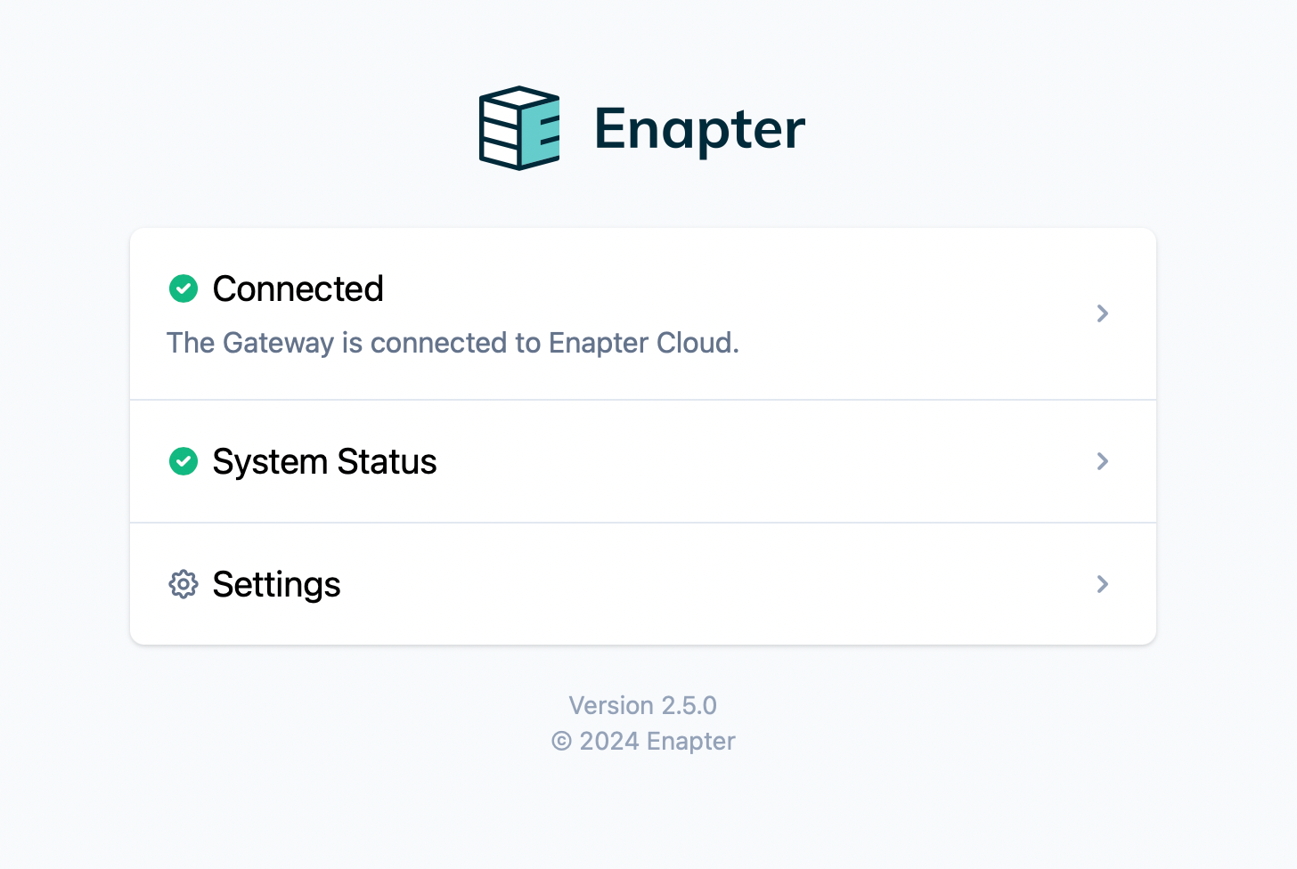 Enapter Gateway Status Page