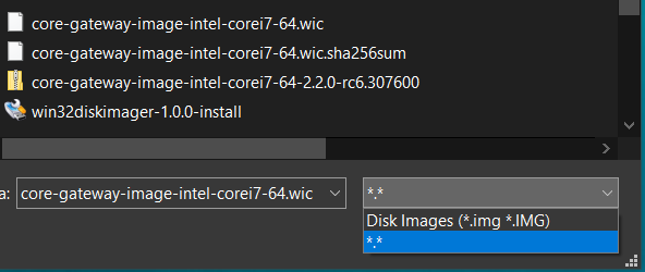 Win32 Disk Imager - Select